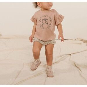 NWT! Rylee + Cru Owl Flutter Tee, Size 3-6M
